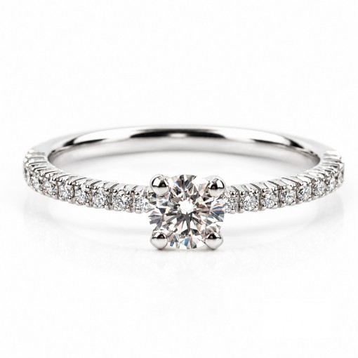 Годежен Пръстен с Диаманти от 18К Бяло Злато Bloom Jewellery